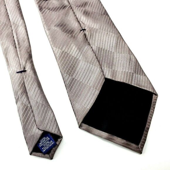 Don Loper Bevery Hills Beige Check Silk Tie Print - Picture 5 of 6
